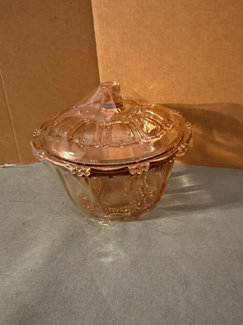 Vintage Kig Industries Pink Glass Candy Dish